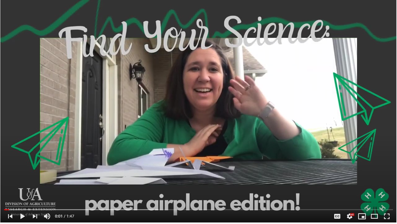 Screen grab of the Find Your Science paper airplane video.