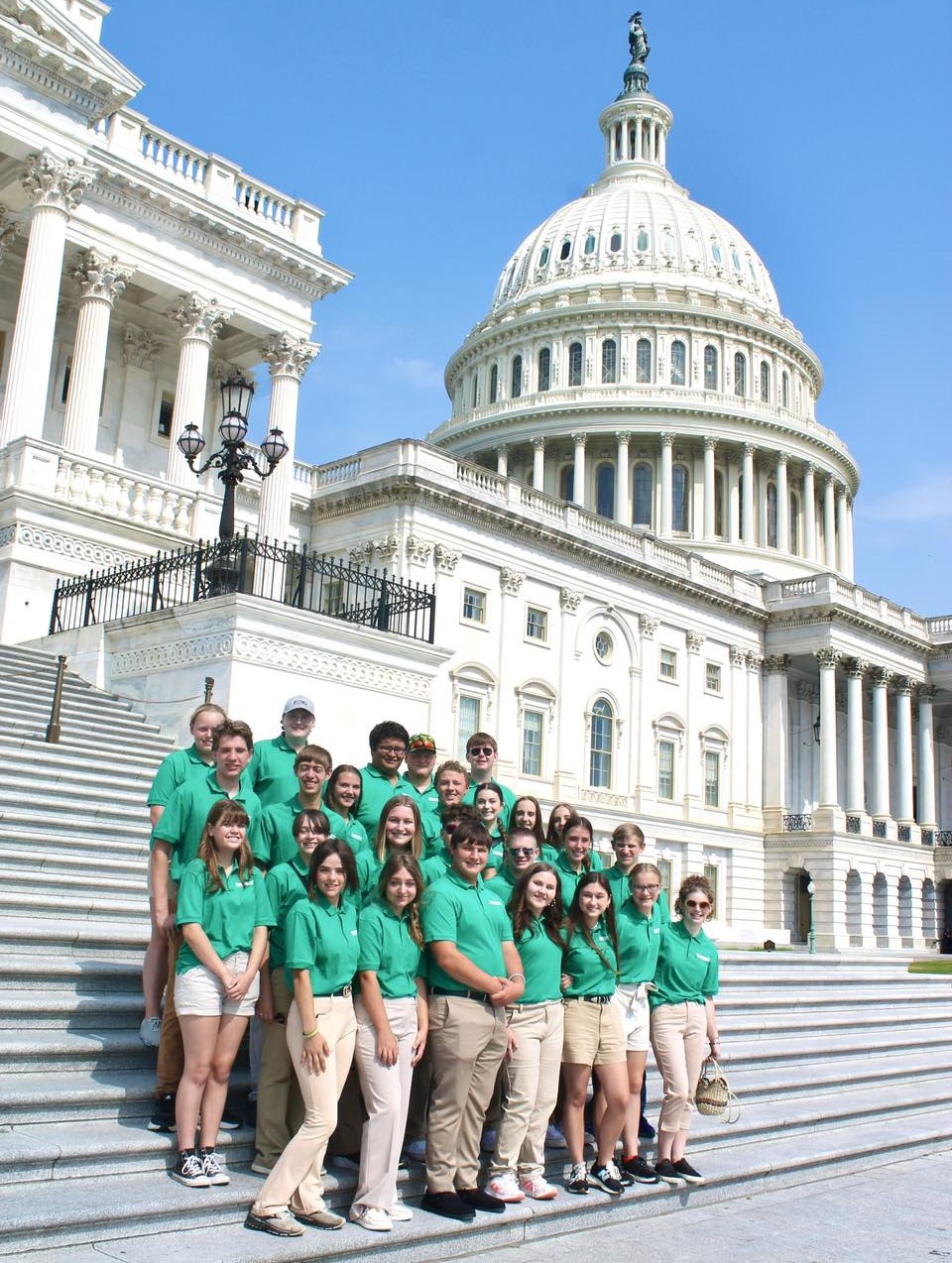 Arkansas youth on the steps of the U.S. Capitol building.